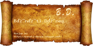 Bánáti Dénes névjegykártya