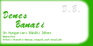 denes banati business card