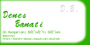 denes banati business card